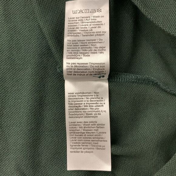 Lacoste dark green short sleeve polo front zip pocket crocodile Sz XXL Slim Fit - Picture 8 of 8